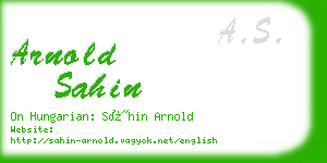 arnold sahin business card